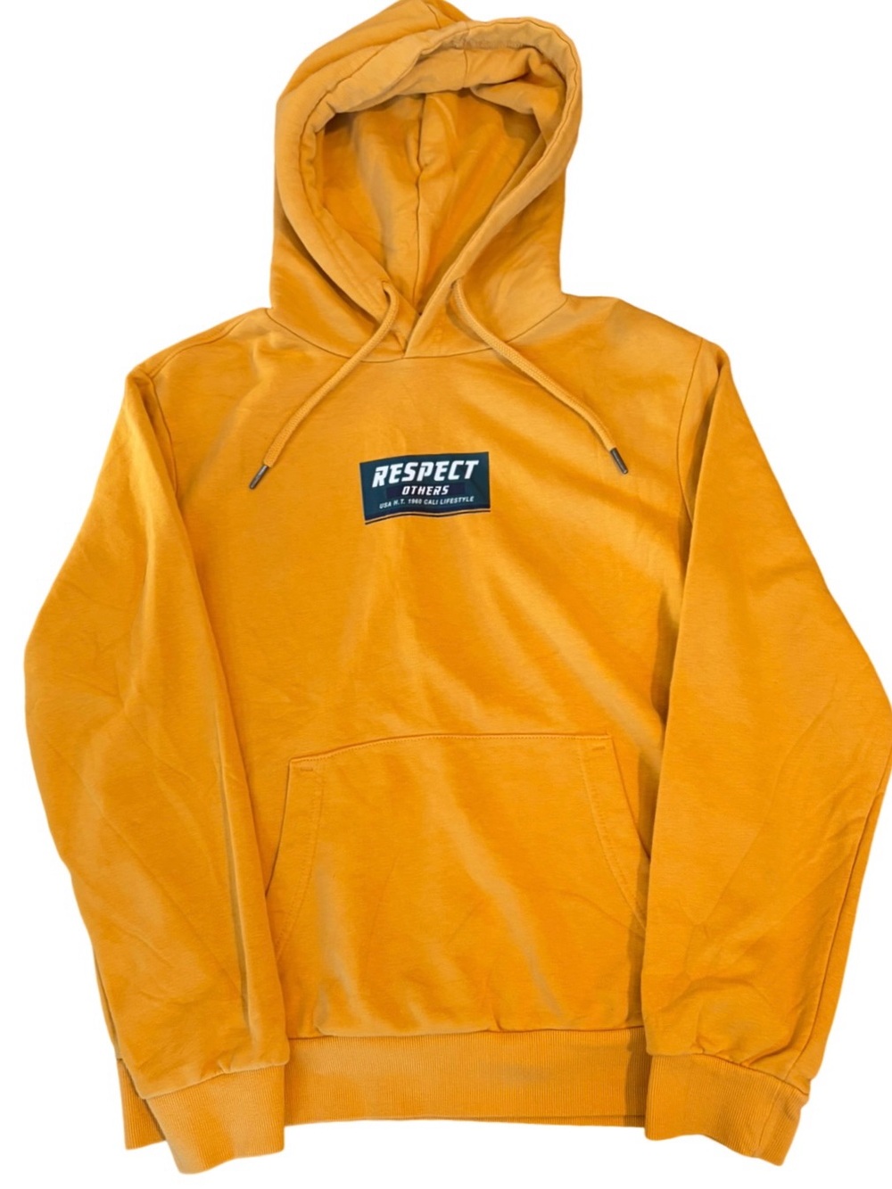 Hang Ten Respect Others Cali Lifestyle Mustard Yellow Hoodie Size Small